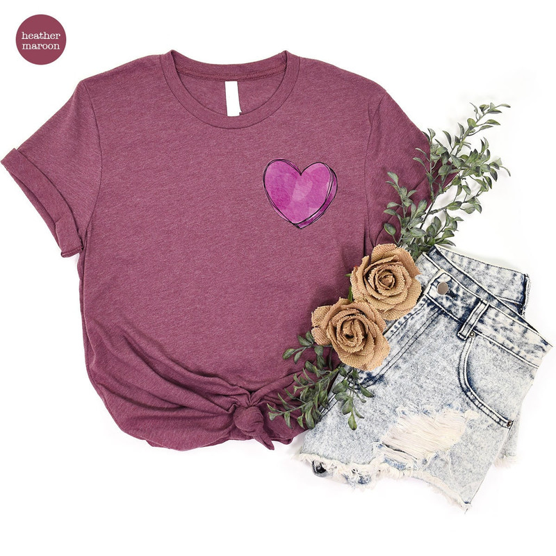 Cute Heart Pocket Tee, Valentines Day T-Shirt, Valentines Gifts, Pocket Shirts for Women, Heart Graphic Tees, Girlfriend Gift, Gifts for Her - 4.jpg