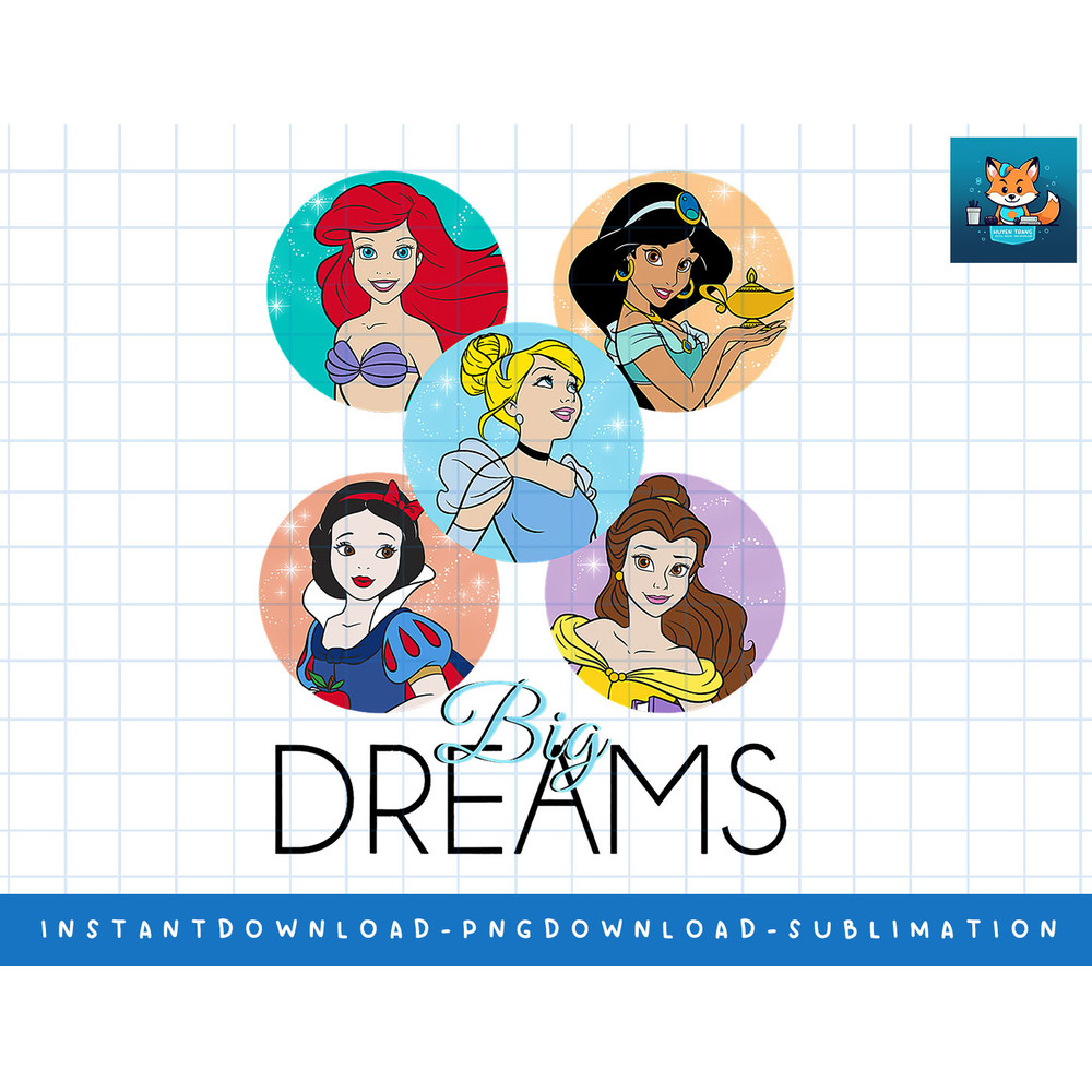 Disney Princess Big Dreams Sparkle Character Bubbles png, sublimate, digital print.jpg