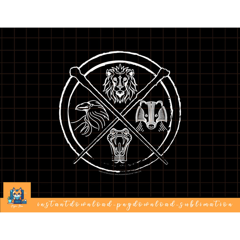 Harry Potter Hogwarts House Symbols Line Art png, sublimate, digital download.jpg