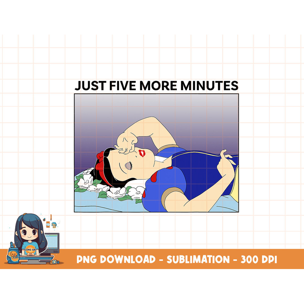Disney Snow White Just Five More Minutes png, sublimation, digital print.jpg