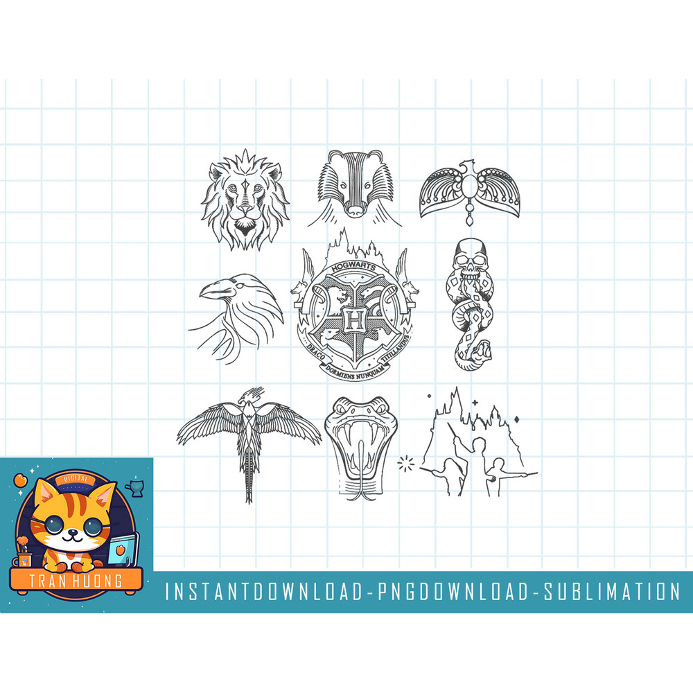 Harry Potter Line Art Icons png, sublimate, digital download.jpg