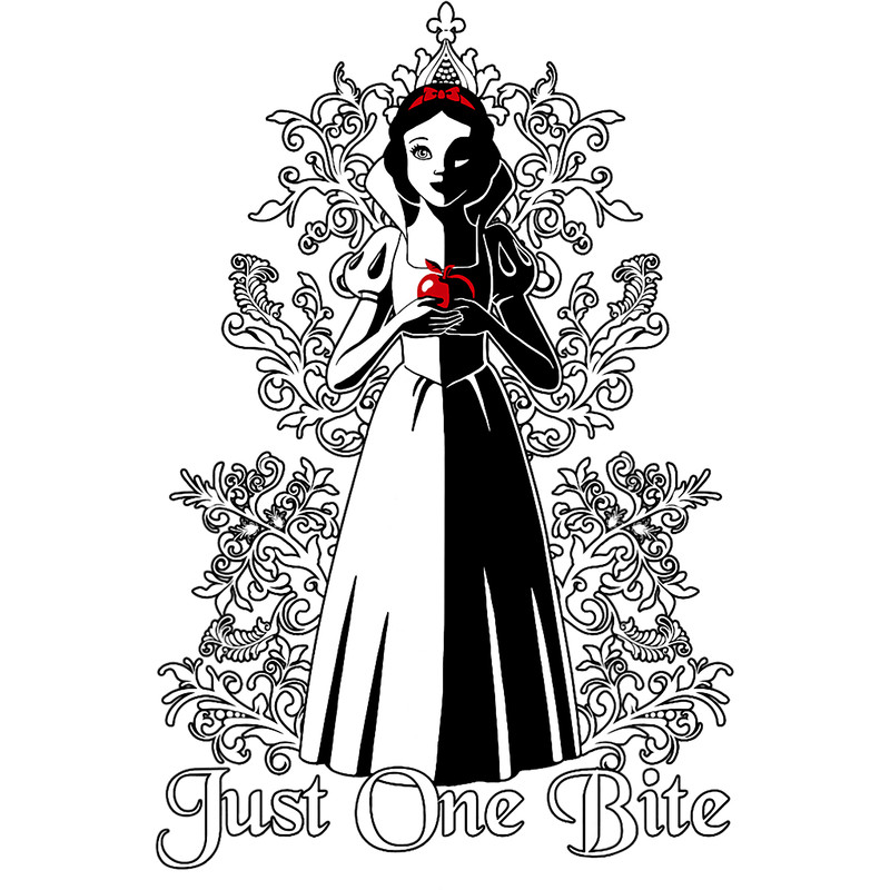 Disney Snow White Just One Bite Shadow T-Shirt.png