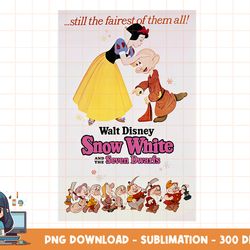 disney snow white kissing dopey classic movie poster png, sublimation, digital print
