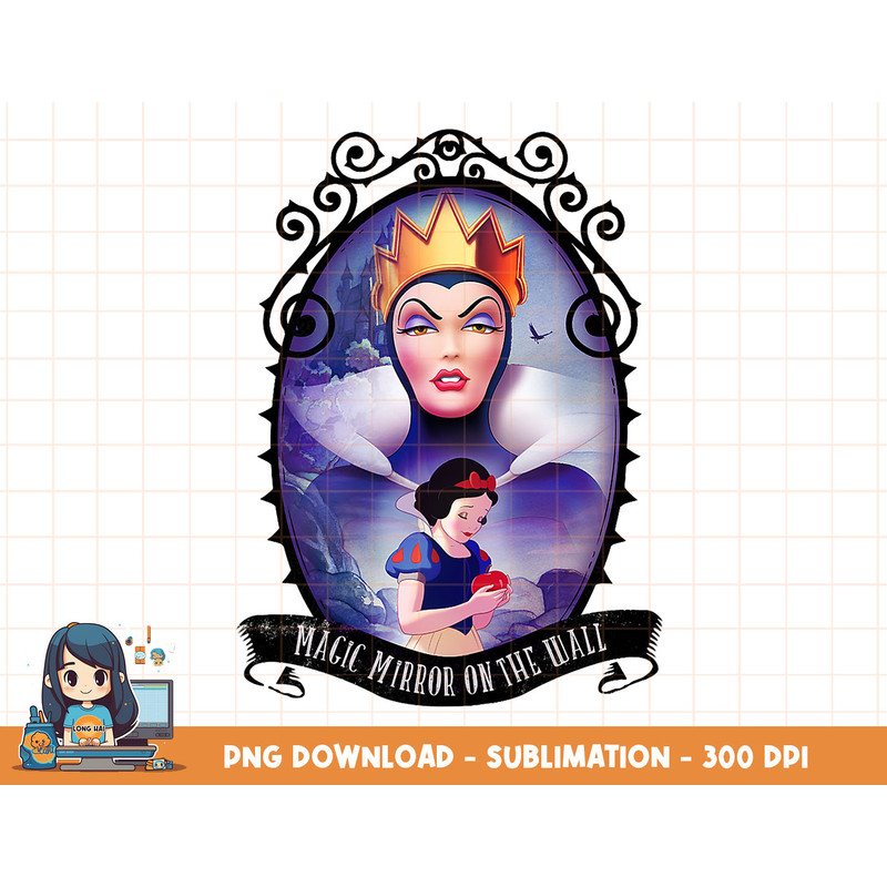 Disney Snow White Magic Mirror Graphic T-Shirt png, sublimation, digital print.jpg
