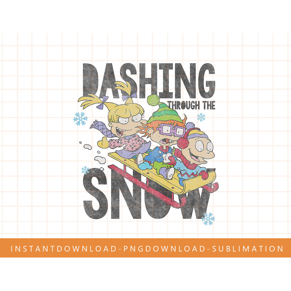 Rugrats Trio Dashing Through The Snow Sled Graphic png, sublimate, digital print.jpg