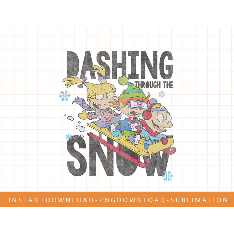 Rugrats Trio Dashing Through The Snow Sled Graphic png, sublimate, digital print.jpg