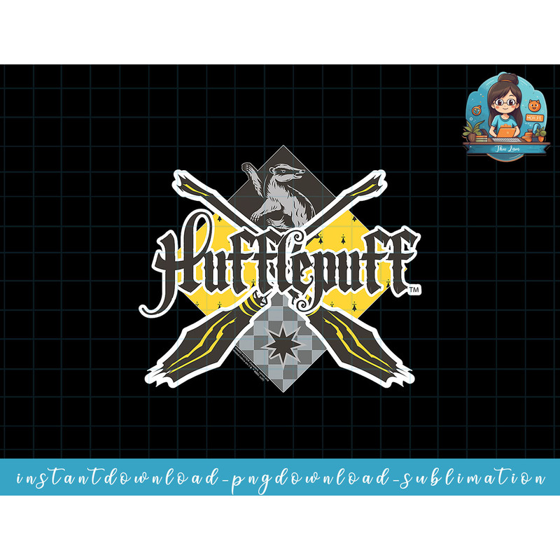 Harry Potter Hufflepuff Broomstick Badger Logo png, sublimate, digital download.jpg