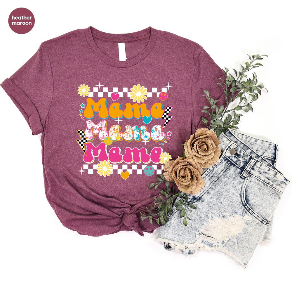 Cute Mothers Day Shirt, Retro Mama Shirt, Mothers Day Gift, Funny Mom Outfit, Cool Mommy Vneck T-Shirt, Mother Gift, Grandma Shirt, Mom Gift - 5.jpg