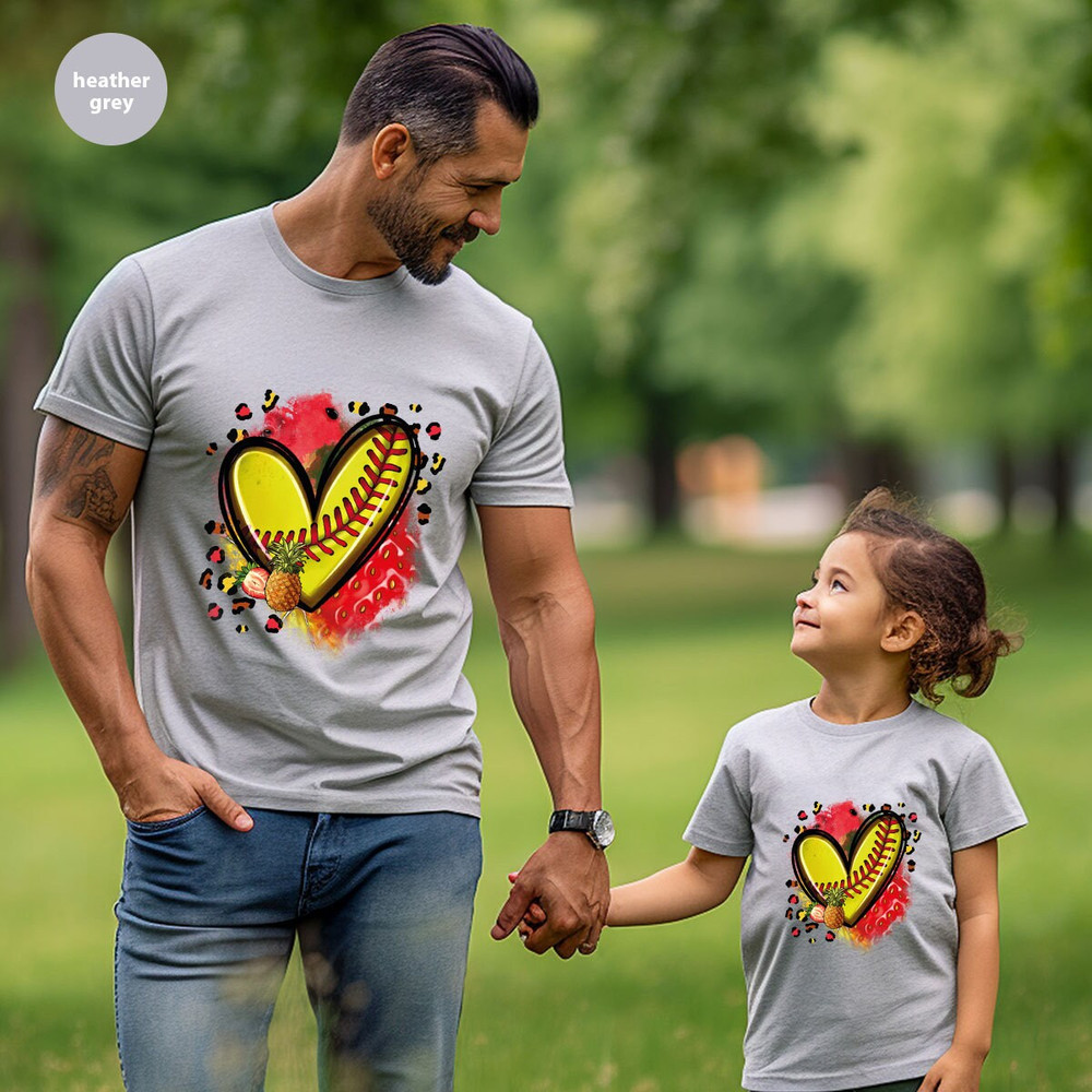 Cute Softball Shirt, Softball Mom Gift, Heart Summer Outfit, Sports Graphic Tees, Gift for Women, Softball Sister TShirt, Softball Aunt Gift - 6.jpg