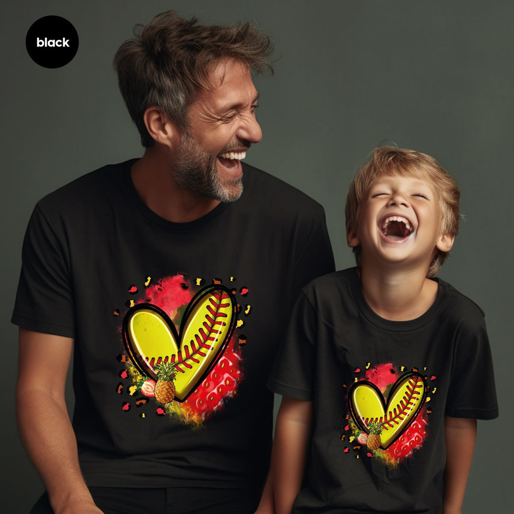 Cute Softball Shirt, Softball Mom Gift, Heart Summer Outfit, Sports Graphic Tees, Gift for Women, Softball Sister TShirt, Softball Aunt Gift - 7.jpg