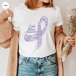 cystic fibrosis ribbon shirt, awareness t-shirt, cystic fibrosis survivor gift, floral cystic fibrosis shirt, cystic fib