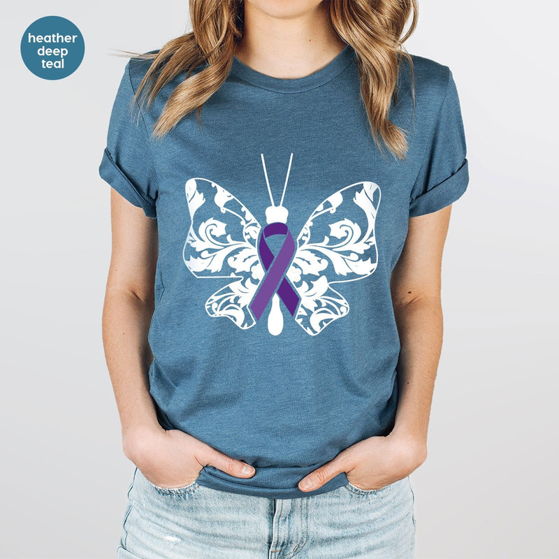 Cystic Fibrosis Shirt, Cystic Fibrosis Awareness Outfit, Cystic Fibrosis Survivor Gift, Invisible Illness T-Shirt, Butterfly Graphic Tees - 4.jpg