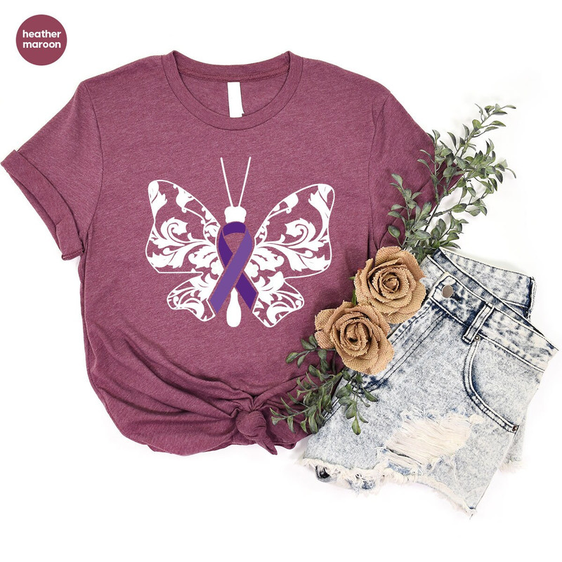 Cystic Fibrosis Shirt, Cystic Fibrosis Awareness Outfit, Cystic Fibrosis Survivor Gift, Invisible Illness T-Shirt, Butterfly Graphic Tees - 5.jpg