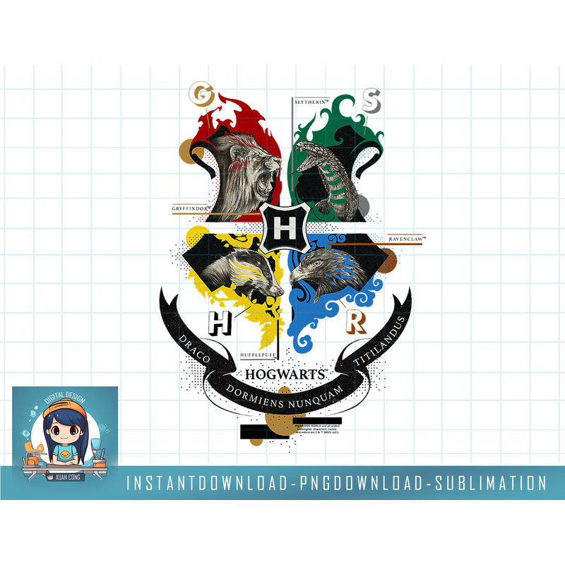 Harry Potter Hogwarts Shield Realistic Mascots png, sublimate, digital download.jpg