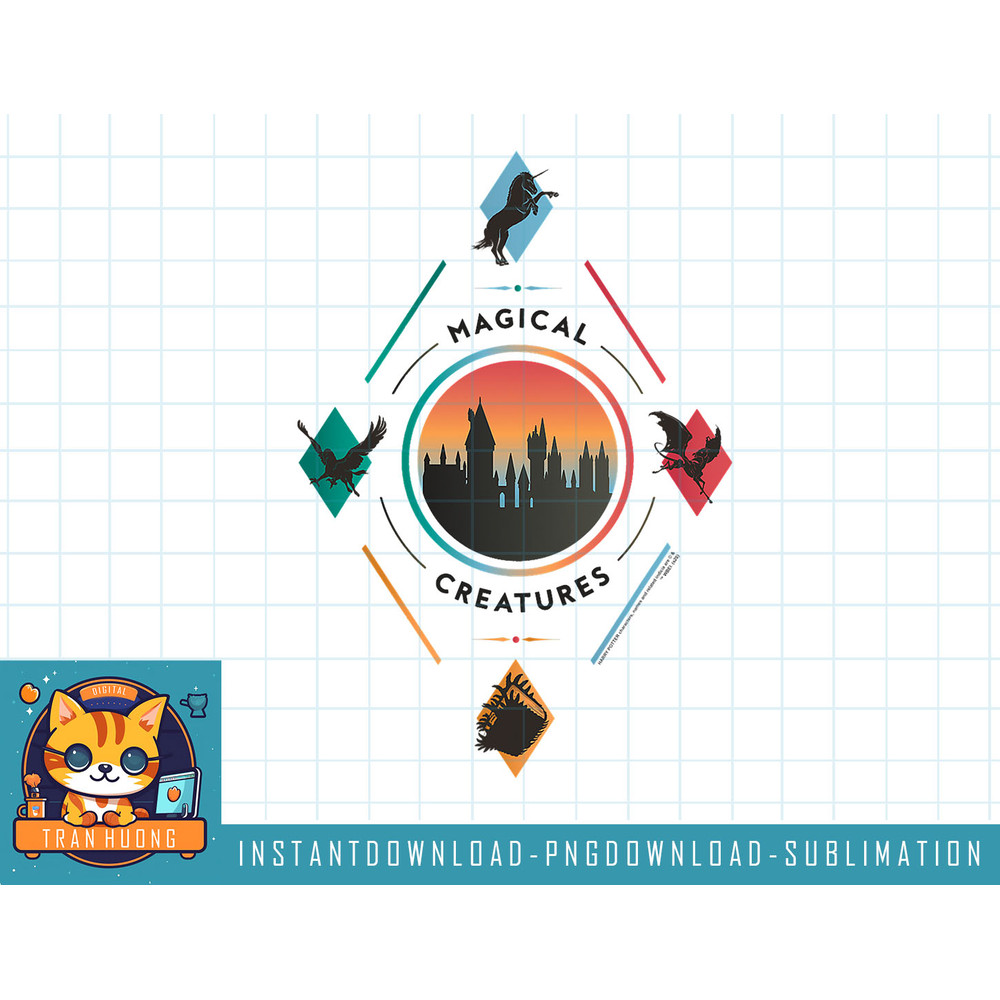Harry Potter Magical Creatures Diamond Hogwarts Center png, sublimate, digital download.jpg