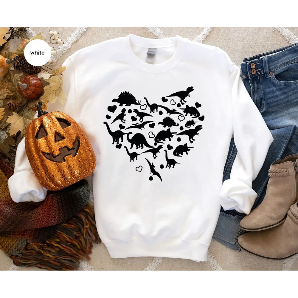 Dinosaur Heart Valentines Day Hoodie, Valentine Gifts, Valentines Day Sweatshirt, Valentine Long Sleeve Shirt, Matching Couple, Gift for Her - 4.jpg