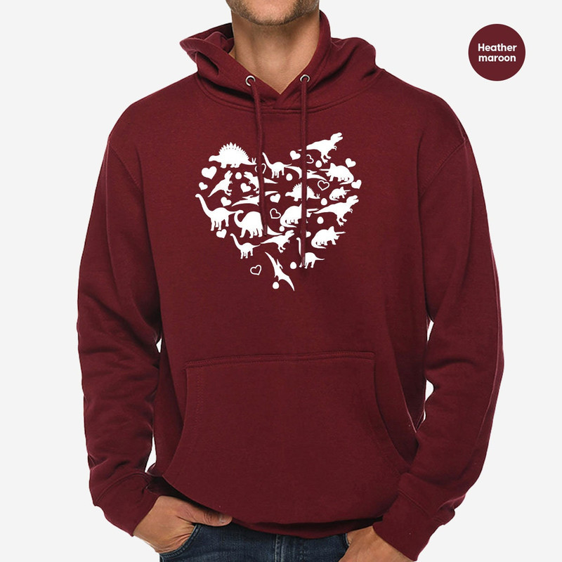 Dinosaur Heart Valentines Day Hoodie, Valentine Gifts, Valentines Day Sweatshirt, Valentine Long Sleeve Shirt, Matching Couple, Gift for Her - 6.jpg
