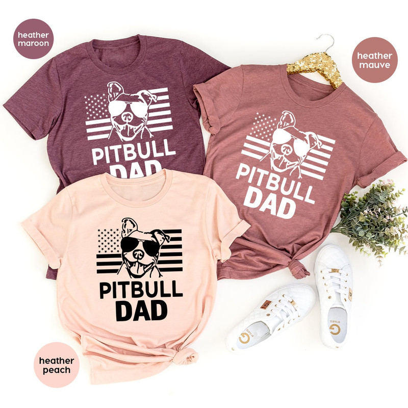 Dog Dad T Shirt, Dog Father Shirt, American Flags Pitbull Shirt, Pitbull Dad Shirt, Dog Lover T Shirt, Dog Owner Gift, Mens Pitbull Shirt - 4.jpg