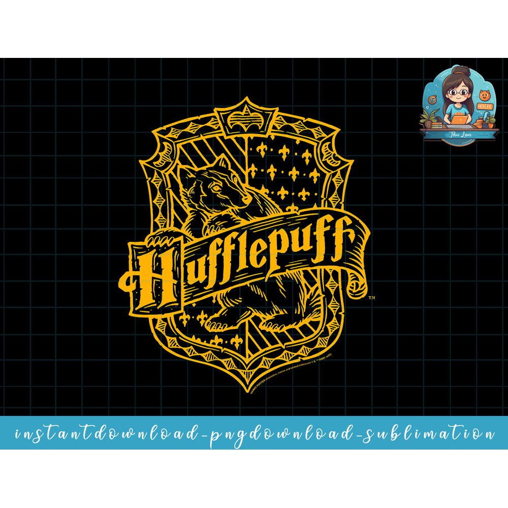 Harry Potter Hufflepuff Dark Detailed Crest png, sublimate, digital download.jpg