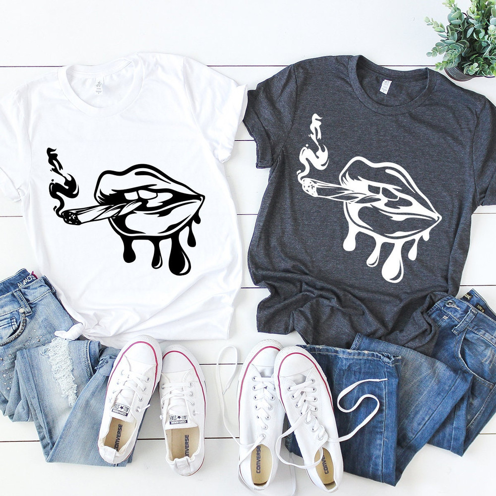 Dripping Lips Weed Shirt, Joint Drip Lips Shirt, Weed Shirt, Cannabis Shirt ,Marijuana Shirt, Funny Weed Shirt - 4.jpg