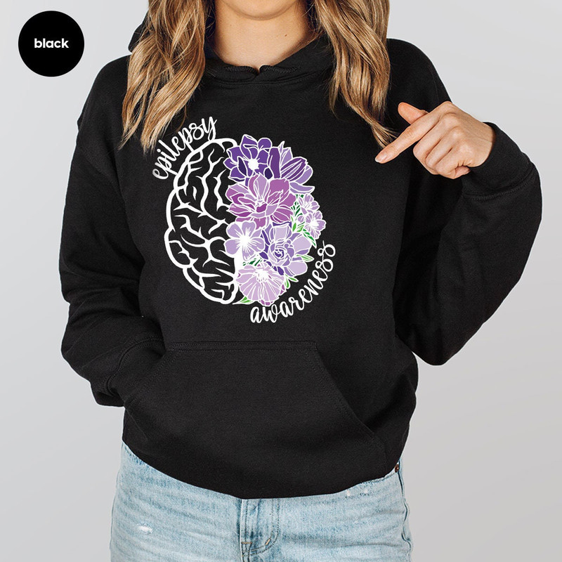 Epilepsy Awareness Crewneck Sweatshirt, Neurodiversity Long Sleeve T-Shirt, Epilepsy Mom Gift, Epilepsy Purple Ribbon Hoodies and Sweaters - 4.jpg