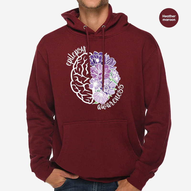 Epilepsy Awareness Crewneck Sweatshirt, Neurodiversity Long Sleeve T-Shirt, Epilepsy Mom Gift, Epilepsy Purple Ribbon Hoodies and Sweaters - 5.jpg