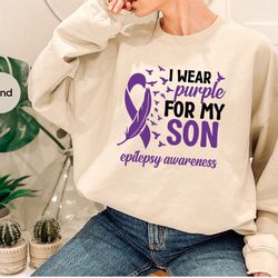 Epilepsy Hoodies and Sweaters, Epilepsy Awareness Long Sleeve TShirt, Epilepsy Son Sweatshirt, Epilepsy Support Gift, Ne