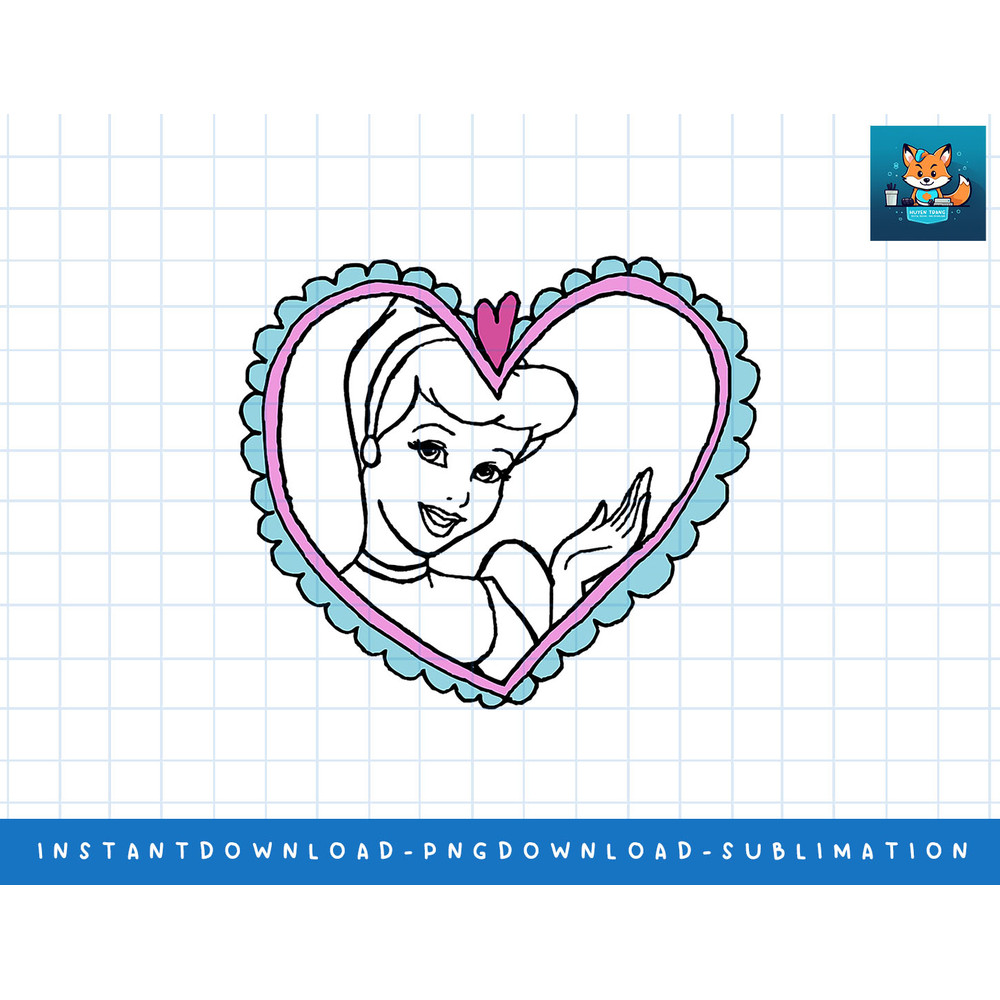 Disney Princess Cinderella in Heart Frame T-Shirt png, sublimate, digital print.jpg