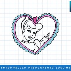 disney princess cinderella in heart frame t-shirt png, sublimate, digital print