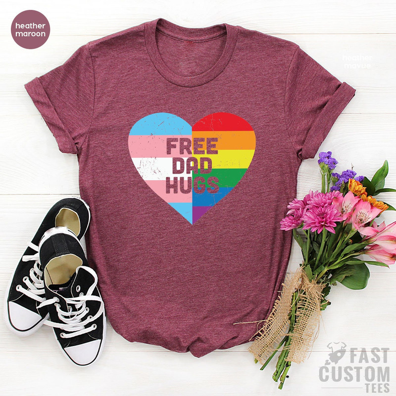 Fathers Day Gift, Protect Trans Kids Shirt, Free Dad Hugs Shirt, LGBTQ Shirt, Trans Shirt, Lesbian Shirt, LGBT Shirt, Bisexual Shirt - 5.jpg