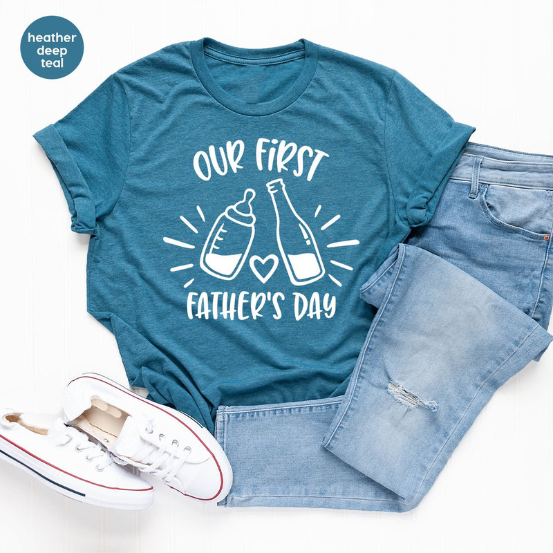 Fathers Day Shirts, Fathers Day Gifts, Our First Fathers Day T-Shirt, First Time Dad Gift, Matching Dad and Son Shirts, New Dad Gifts - 8.jpg