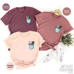 flamingo shirt, mingo t shirt, gift for her, pocket print shirt, cute women shirts, flamingo lover t-shirt