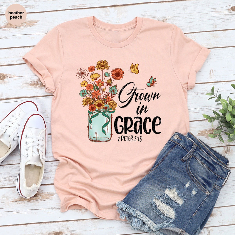 Floral Bible Verse Shirt, Flower Butterfly Graphic Tee, Retro Christian Clothing, Jesus Faith Shirts For Women, Religious Gifts For Her - 3.jpg