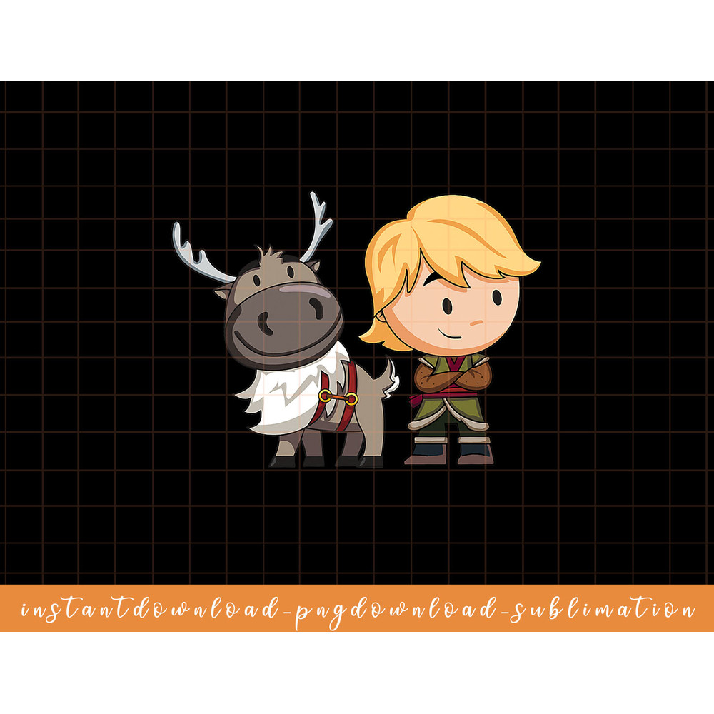 Disney Frozen 2 Sven and Kristoff Chibi Art png, sublimate, digital download.jpg