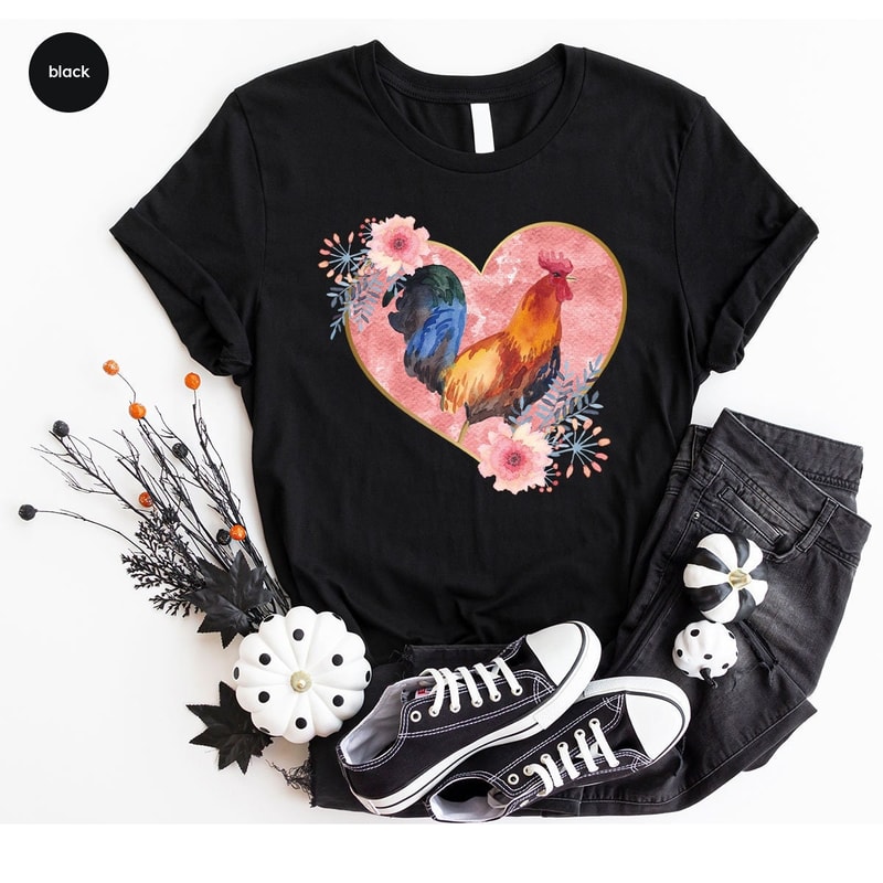 Floral Farm Shirts, Rooster Graphic Tees, Farmer Shirts, Gifts for Women, Animal Shirts for Women, Farm Gifts, Farming Clothes - 6.jpg