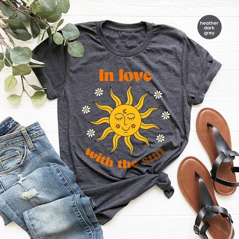 Floral Graphic Tees, Summer Shirt, Celestial Shirt, Sun T-Shirt, Positive Shirt, Sun Shirt for Women, Flower Tee, Gift for Her - 2.jpg