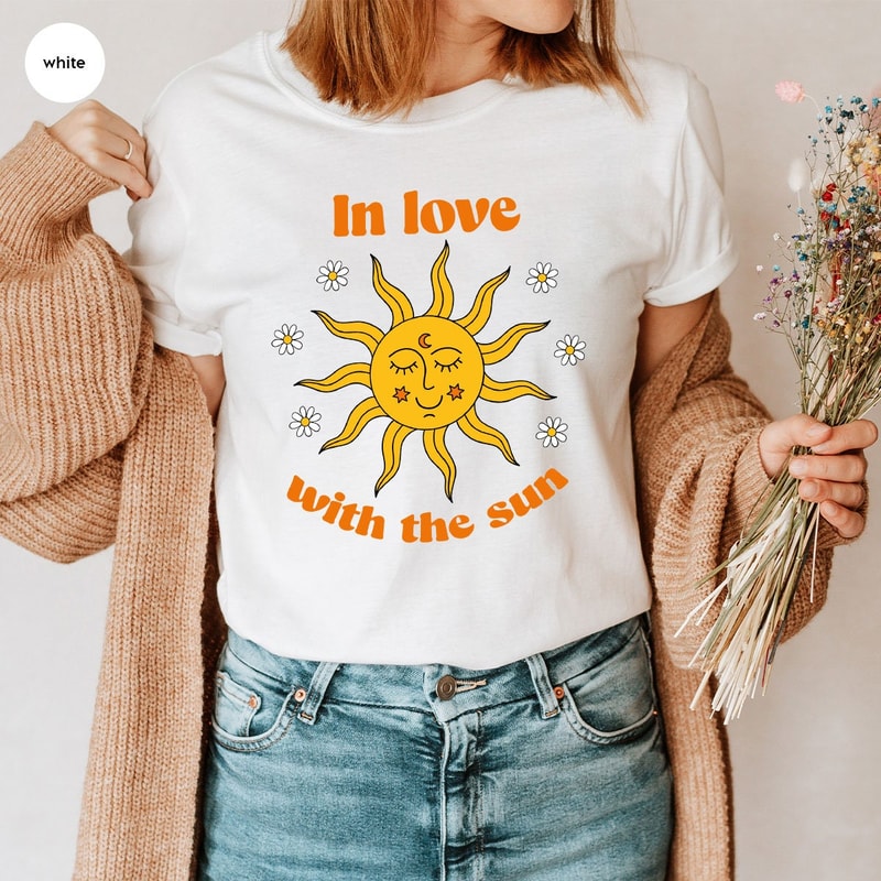 Floral Graphic Tees, Summer Shirt, Celestial Shirt, Sun T-Shirt, Positive Shirt, Sun Shirt for Women, Flower Tee, Gift for Her - 5.jpg