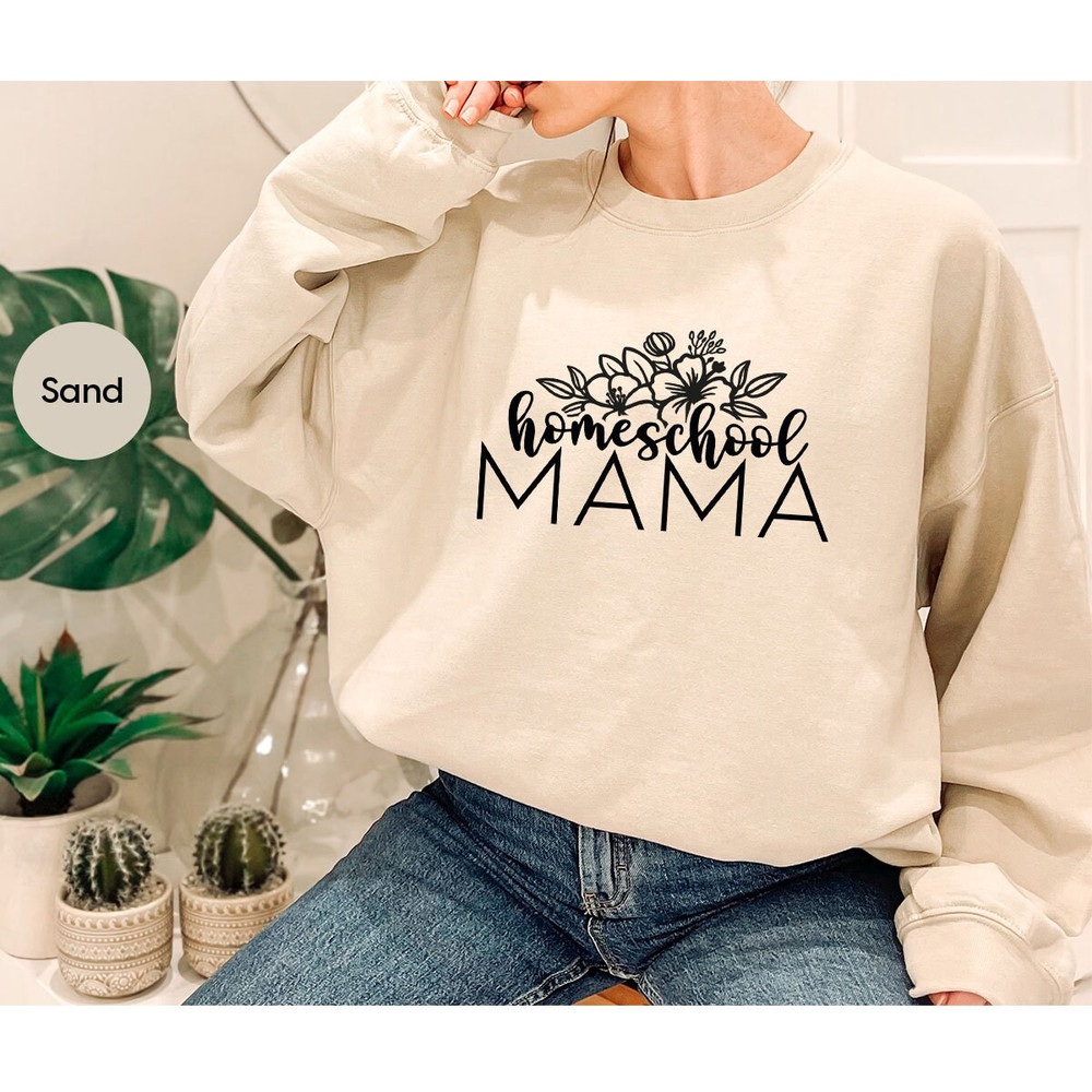 Floral Homeschool Mama TShirt, Mothers Day Gift, Christian Mama Shirt, Mothers Day Shirt, Cute Mommy Vneck Shirt, Religious Mom Graphic Tees - 7.jpg