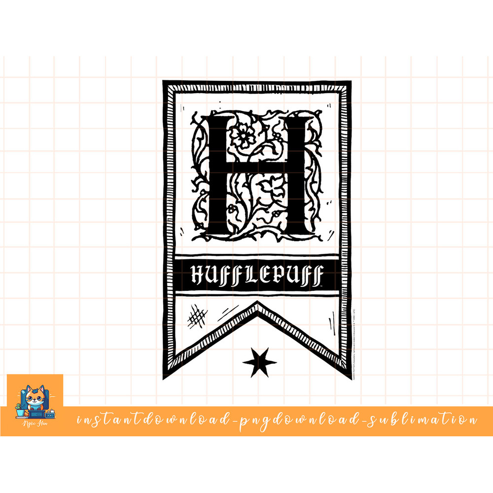 Harry Potter Hufflepuff Drawn Banner png, sublimate, digital download.jpg
