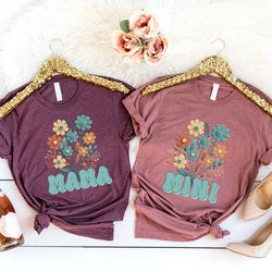 floral mother daughter shirts, mothers day gift, matching mama and mini tees, mothers day shirt, mother daughter gifts,