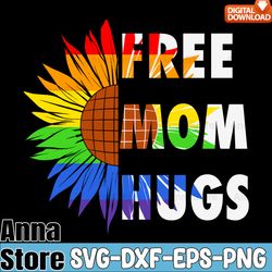 free mom hugs pride lgbt rainbow flower svg,lgbt day svg,lesbian svg , gay svg,bisexual svg,transgender svg,queer svg