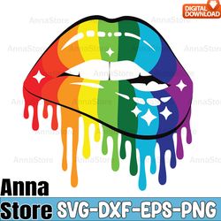 dripping rainbow lips svg,lgbt day svg,lesbian svg ,gay svg,bisexual svg,transgender svg,queer svg,pride svg,questioning
