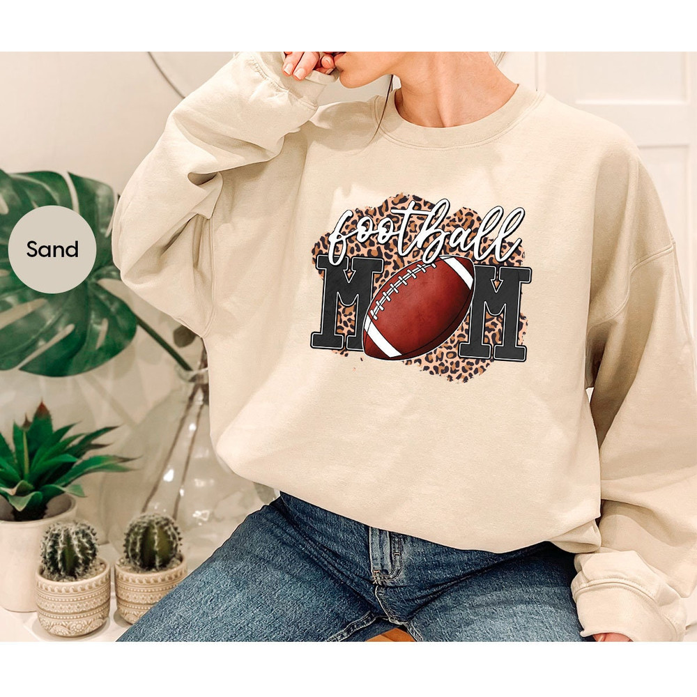 Football Mom Crewneck Sweatshirt, Leopard Print Football Graphic Hoodies for Sports Mom, Football Gifts for Mom, Football Mom Birthday Gift - 5.jpg