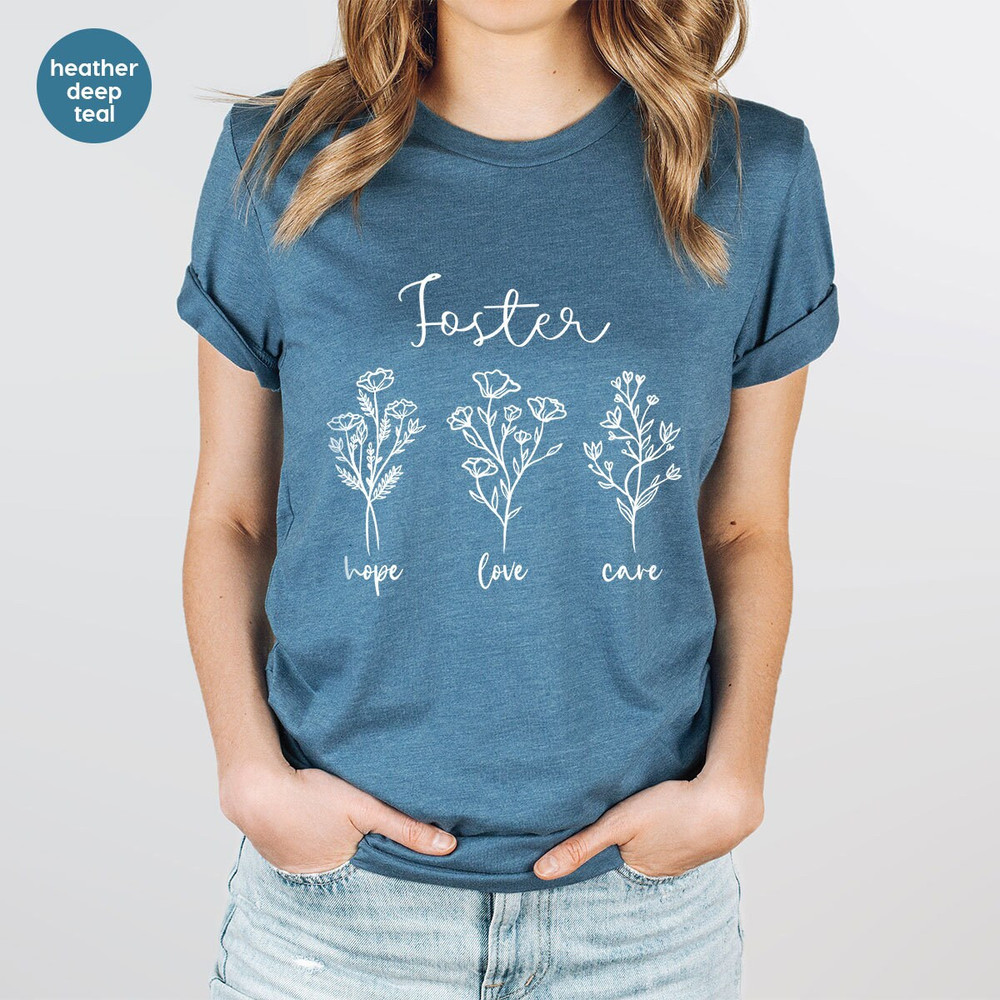 Foster Mom Gifts, Foster Care Clothing, Foster Mother Outfit, Adoption Gift, Foster Mama Clothing, Floral Graphic Tees, Womens Vneck Tshirts - 4.jpg