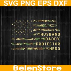 retro husband daddy protector hero army svg, father's day svg, quote fathers day svg, cricut, svg files, cut file, dxf
