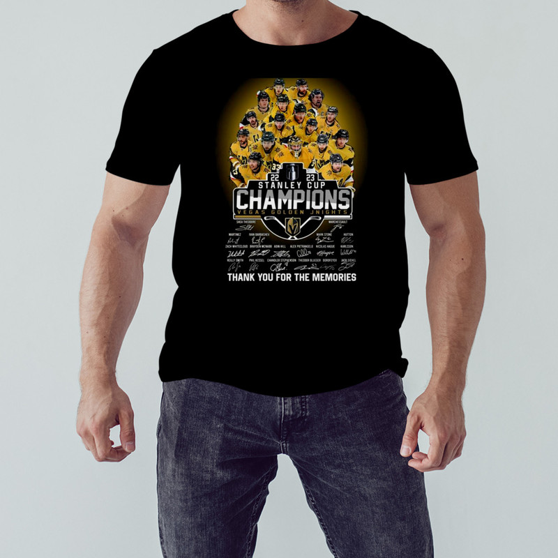 Vegas Golden Knights Team 2023 Stanley Cup Champions Thank You For The Memories Signatures Shirt, Shirt For Men Women