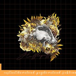 harry potter hufflepuff floral badger mascot png, sublimate, digital download