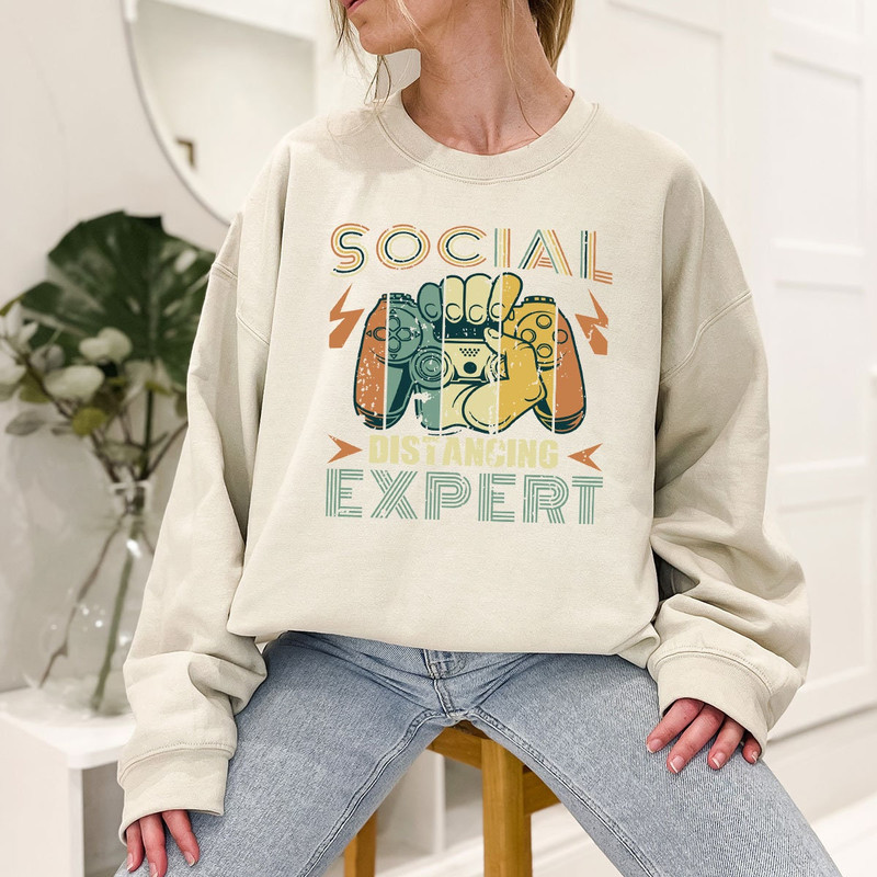 Funny Gamer Shirts for Introvert Friend, Vintage Gaming Graphic Shirts for Boys, Crewneck Video Game Shirts with Sayings, Gifts for Gamers - 8.jpg