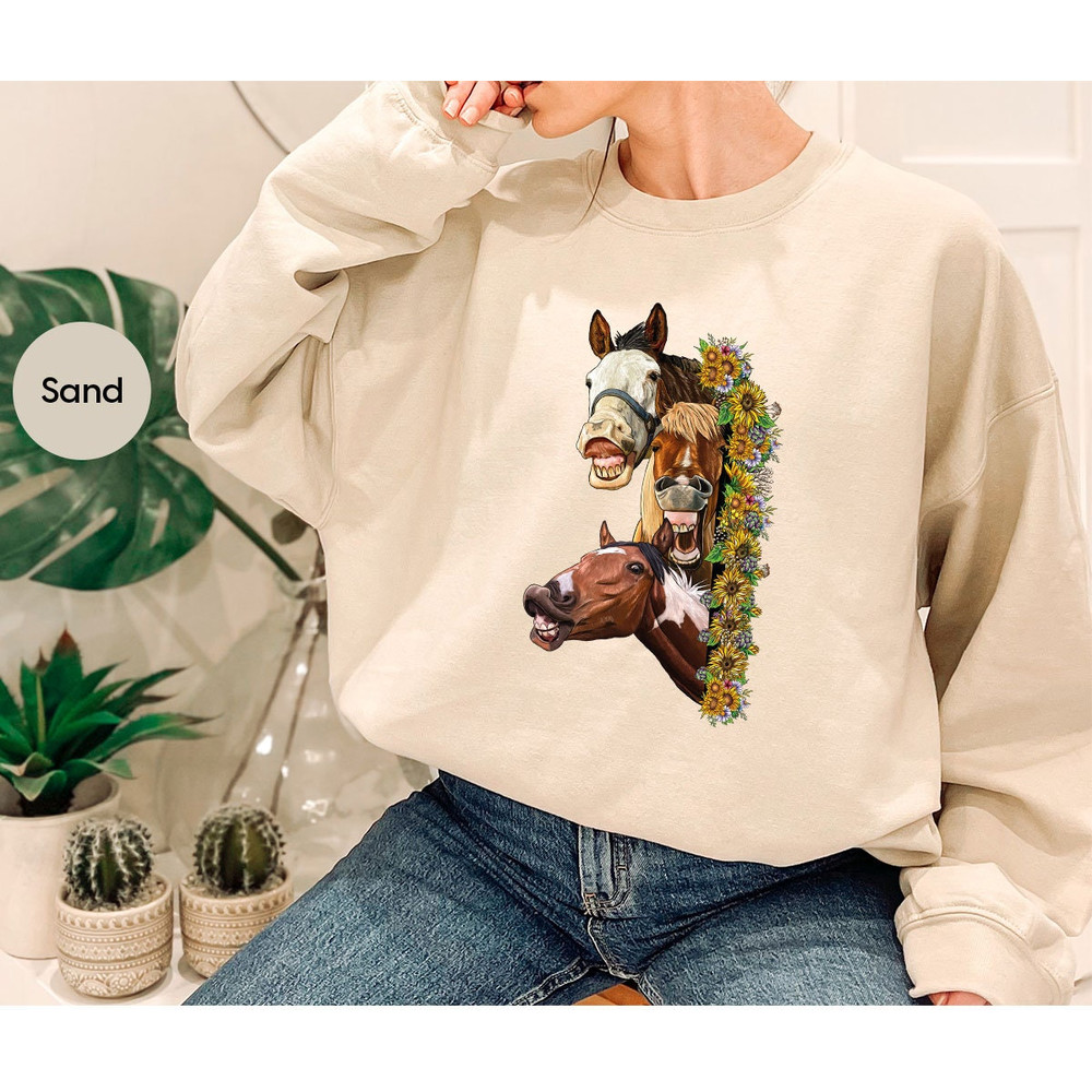 Funny Horse Shirt, Farm T-Shirt, Horse Gifts, Floral Vneck Shirt, Horse Graphic Tees, Western Shirt, Farm Animal Tees, Gift for Her - 7.jpg