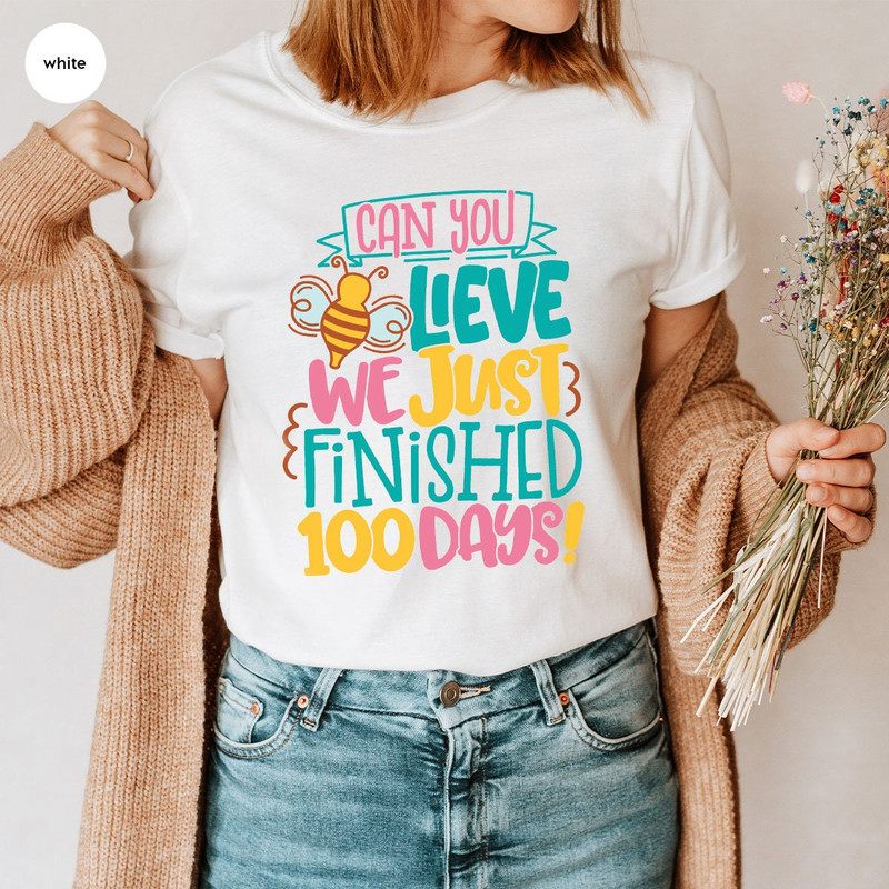 Funny Kids Shirts, 100 Days of School Shirts, Cute Kids School Clothing, 100 Days Celebration Outfit, Teacher Tshirts, 100 Days Brighter - 6.jpg
